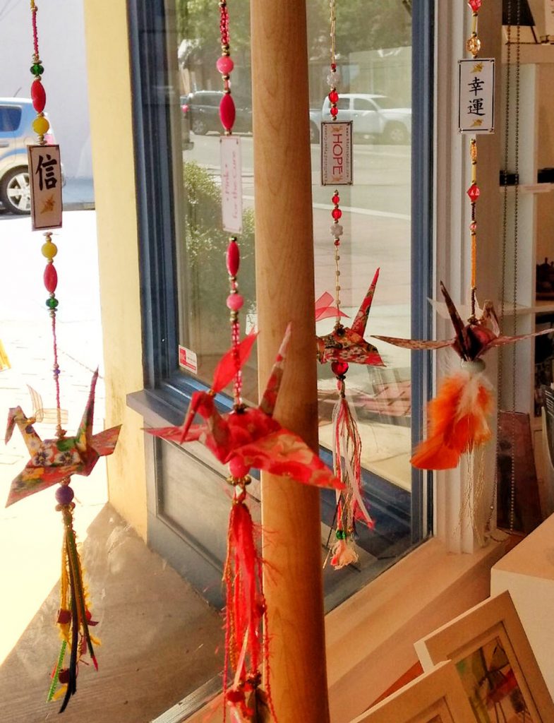 Tasseled Paper Cranes at the Tracy Grand Art Gallery