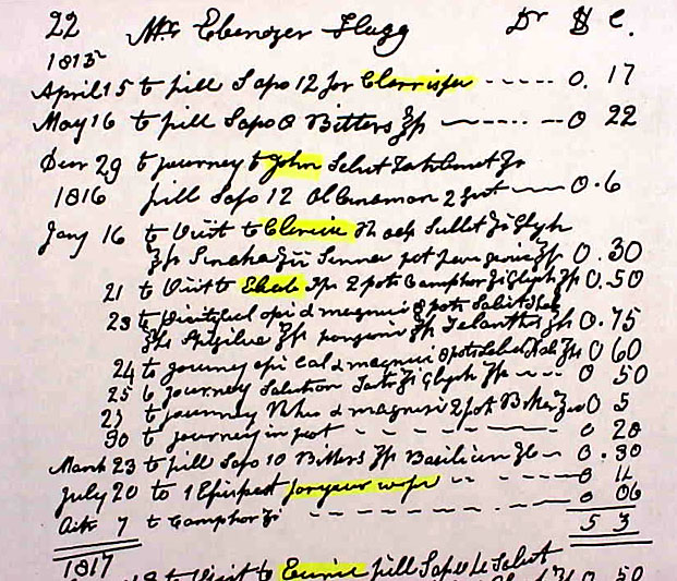 Page from Dr. Barber's Medical Journal