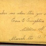 Cora C CREIGHTON 1893 Autograph Book Page